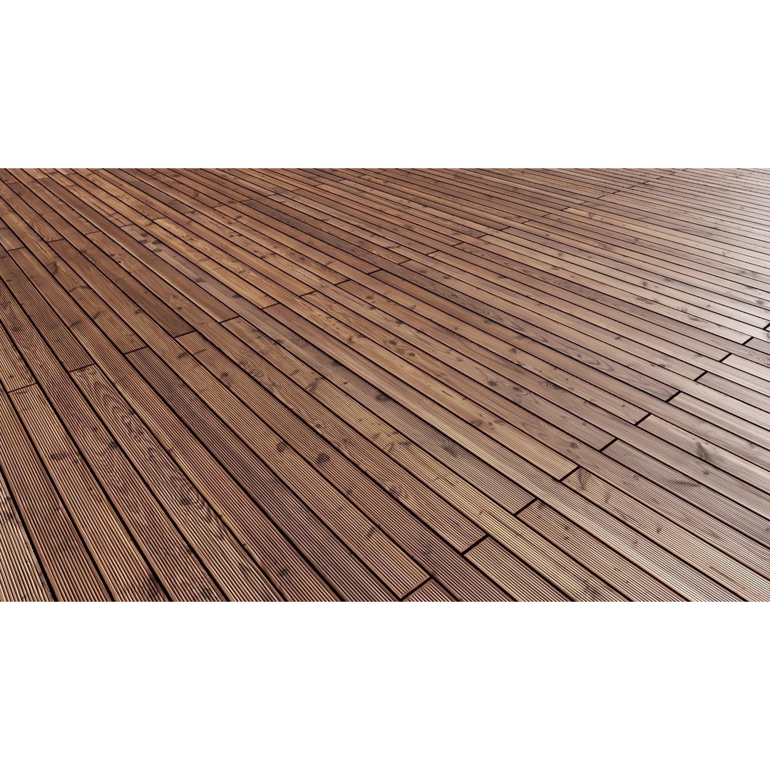 Wood Floor 3D Model – Seamless PBR Terrace Textures, 8K/4K/2K - View 6
