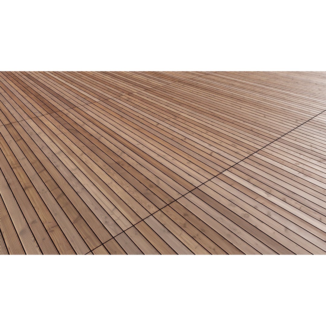 Wood Floor 3D Model – Seamless PBR Terrace Textures, 8K/4K/2K - View 8