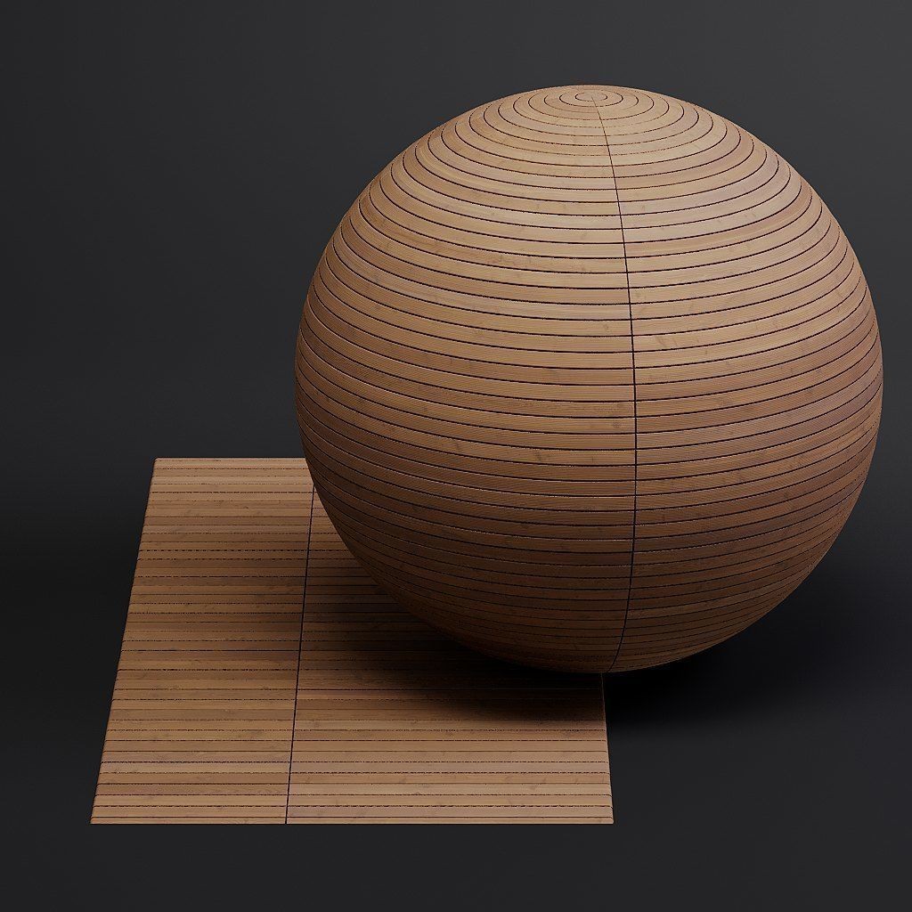 Wood Floor 3D Model – Seamless PBR Terrace Textures, 8K/4K/2K - View 9