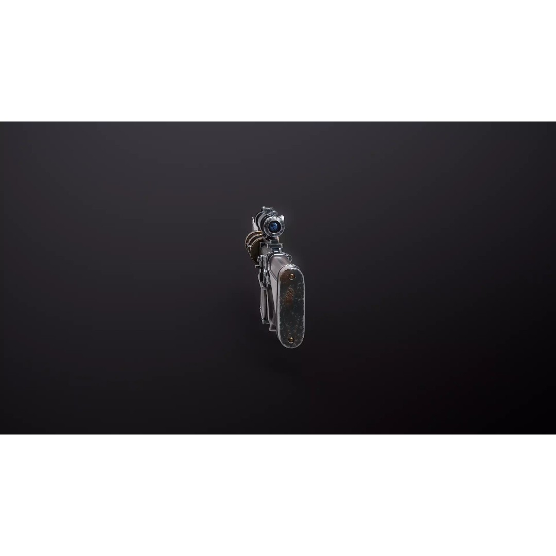 Steampunk Machine Gun 3D Model – Low Poly PBR Weapon, FBX - View 23