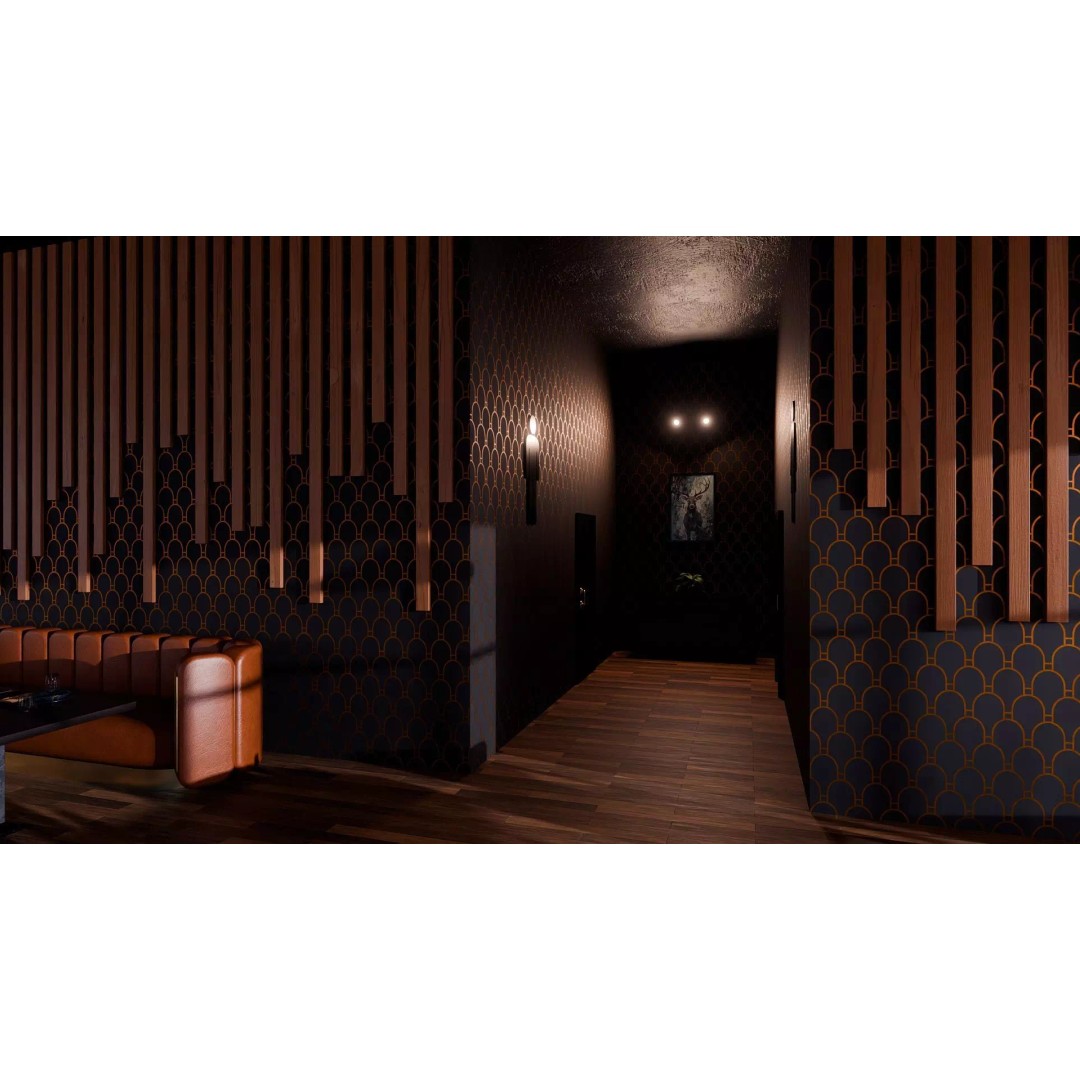 Modern Restaurant Interior 3D Model – Low Poly Blender Scene, PBR - View 4