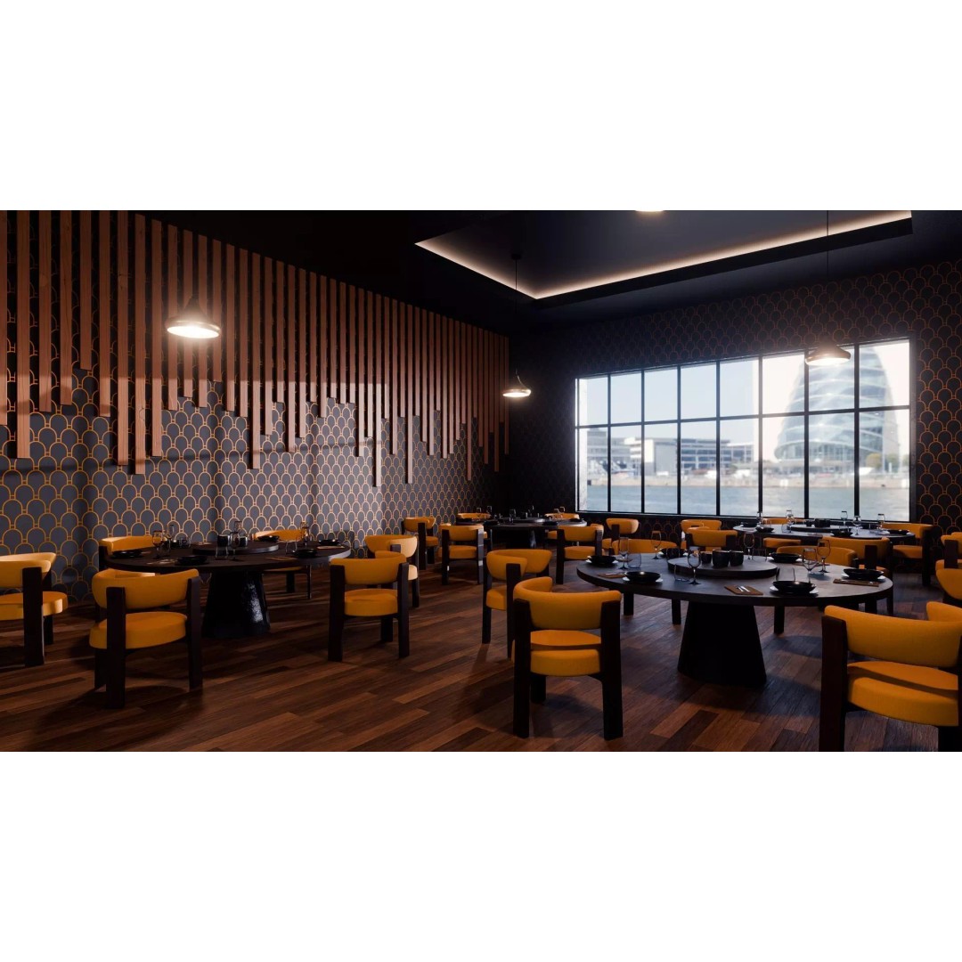 Modern Restaurant Interior 3D Model – Low Poly Blender Scene, PBR - View 5