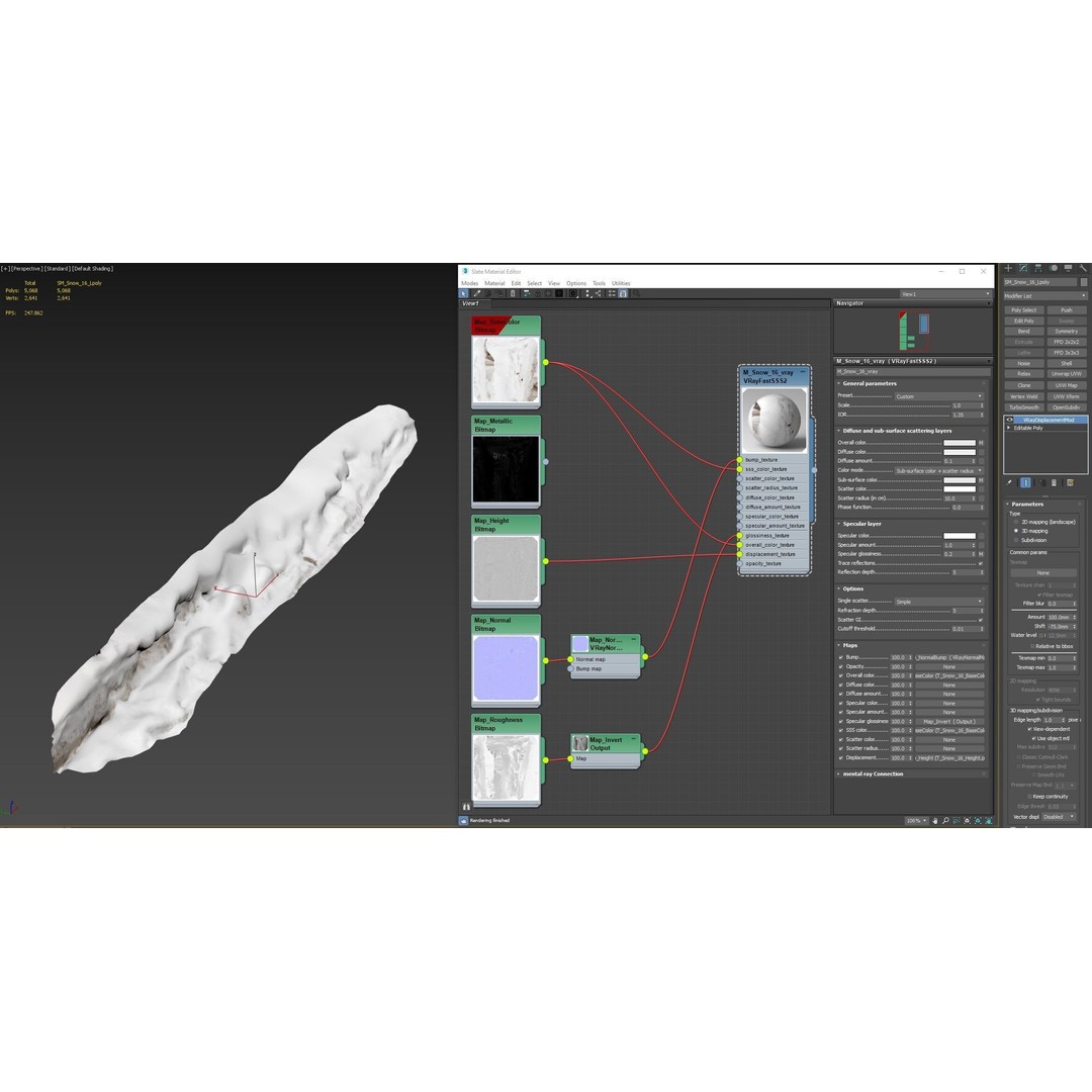 Snow Fragment 3D Model – Low Poly PBR Landscape Asset, FBX & OBJ - View 16