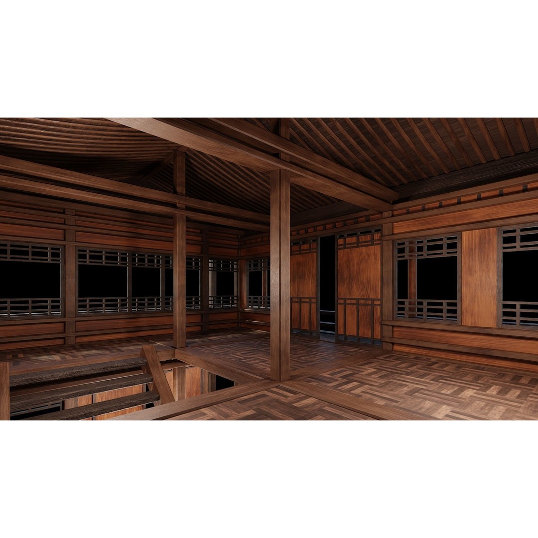 Medieval House 3D Model – Low Poly Game Ready with 4K Textures - View 6