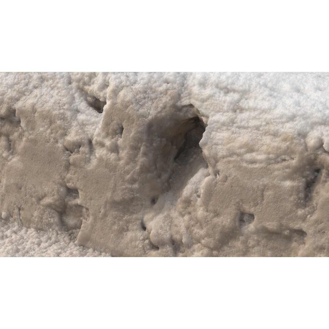 Snow Fragment 3D Model – Low Poly PBR Terrain Asset, FBX, OBJ - View 12
