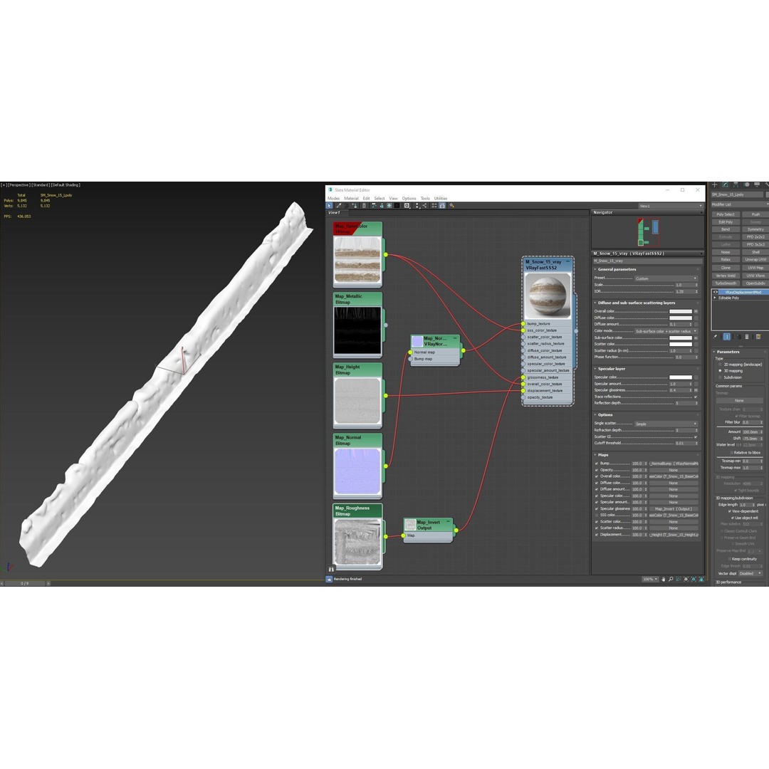 Snow Fragment 3D Model – Low Poly PBR Terrain Asset, FBX, OBJ - View 15