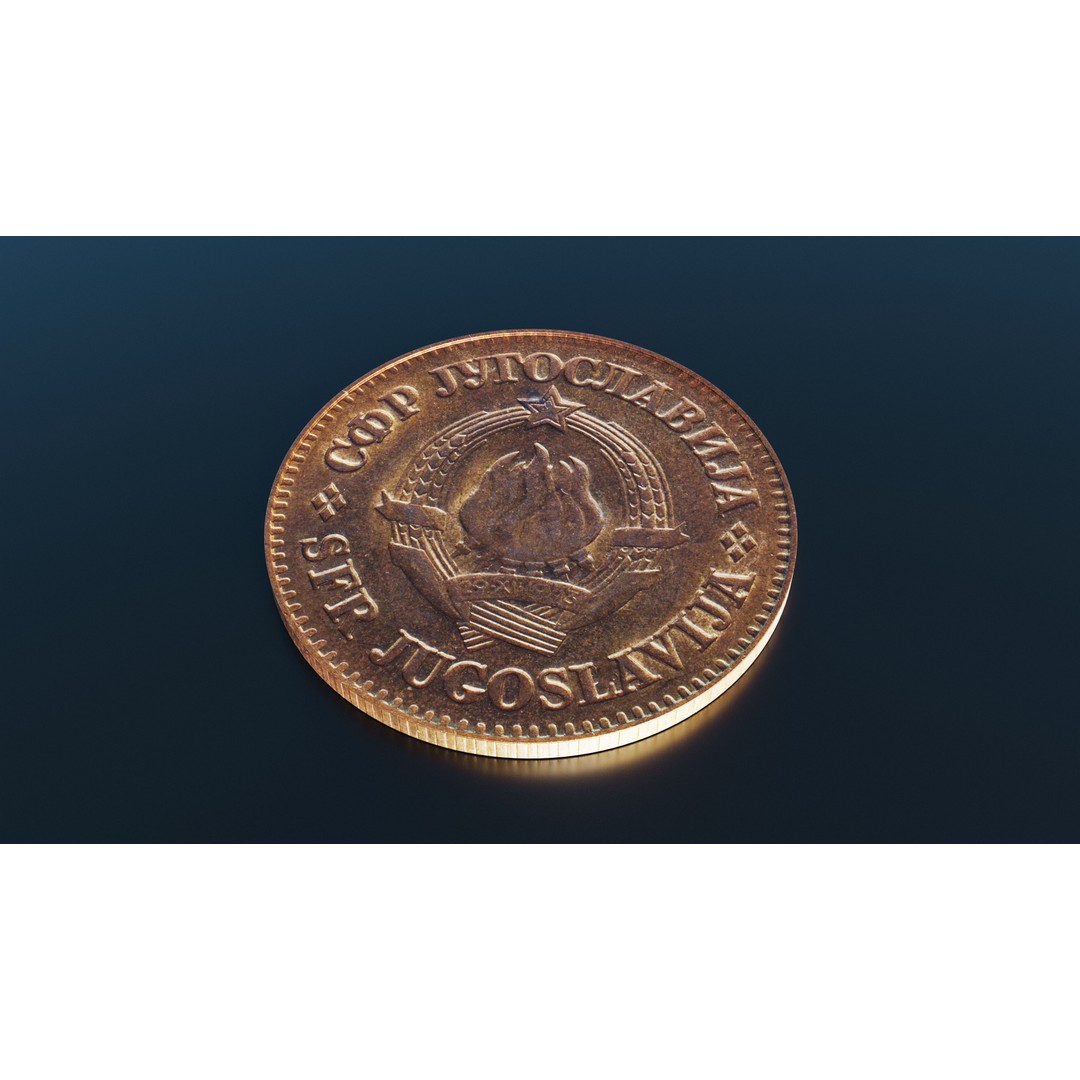 Yugoslav 20 Para Coin 3D Model – Low Poly PBR Scanned Asset, FBX - View 5