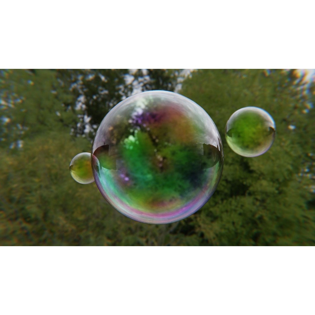 Realistic Iridescent Bubble Shader 3D Model – Procedural Texture for Blender - View 3