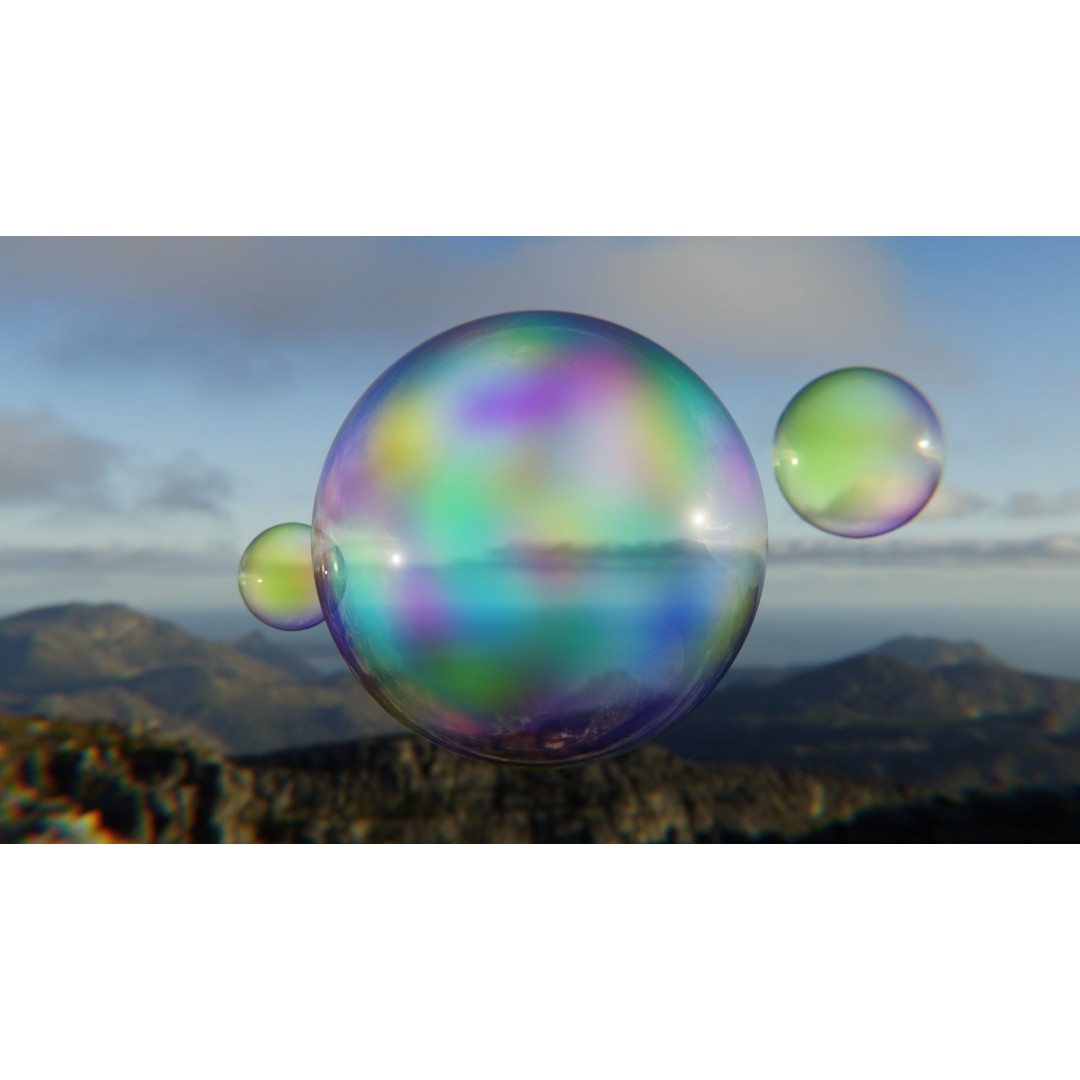 Realistic Iridescent Bubble Shader 3D Model – Procedural Texture for Blender - View 5