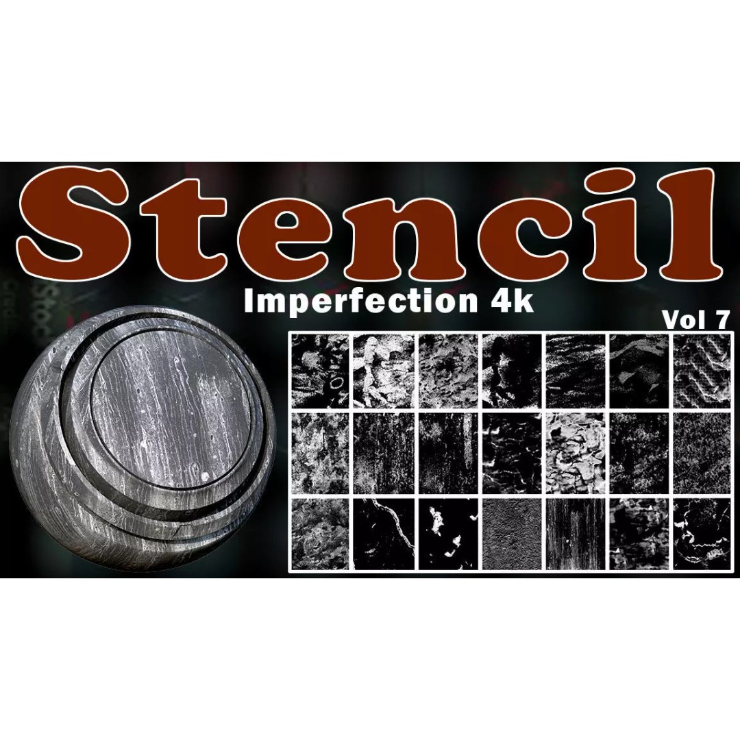 200 Stencil Imperfection 3D Model – High-Quality 4K Textures for Art - View 2