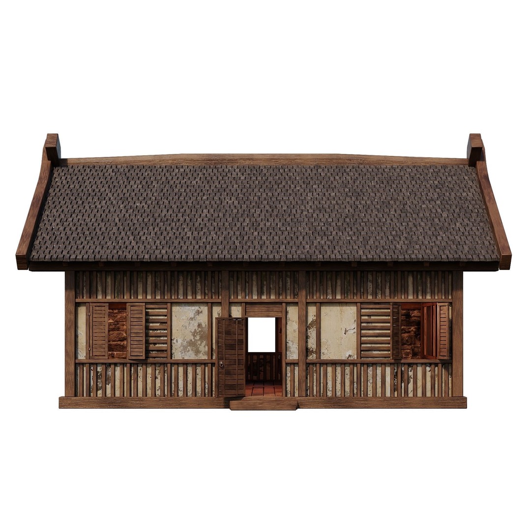 Old Medieval Building 3D Model – Low Poly Game Asset, FBX & OBJ - View 4