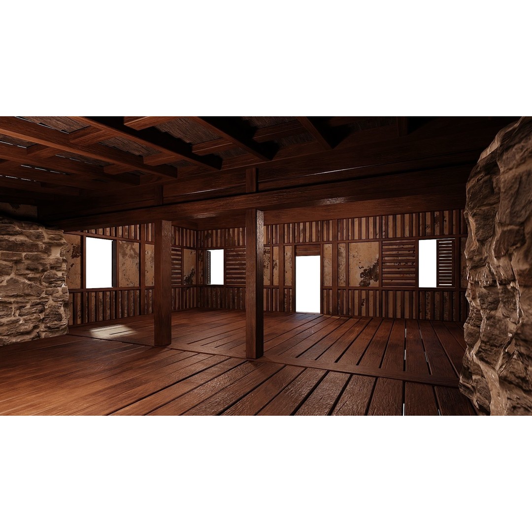 Old Medieval Building 3D Model – Low Poly Game Asset, FBX & OBJ - View 8