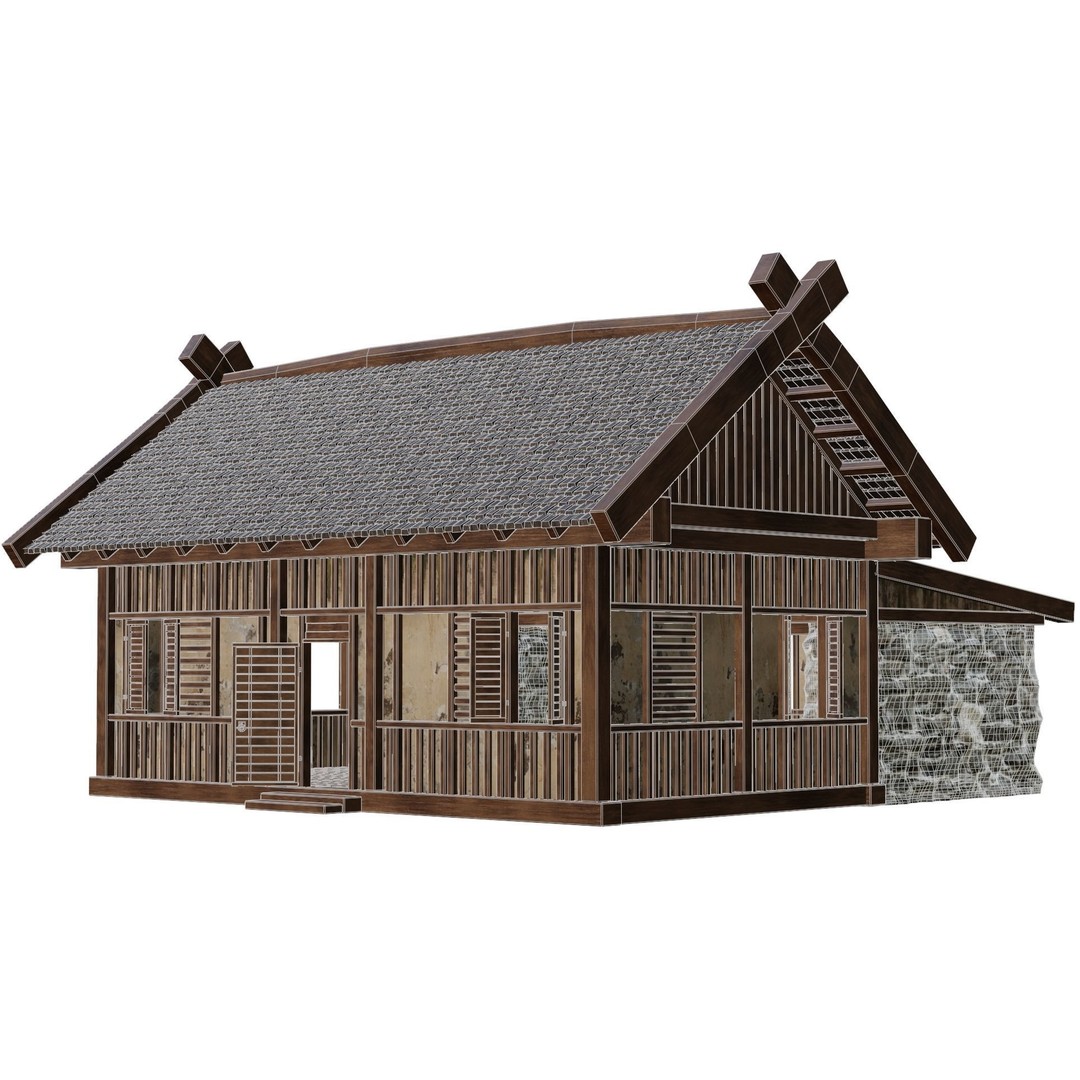 Old Medieval Building 3D Model – Low Poly Game Asset, FBX & OBJ - View 9