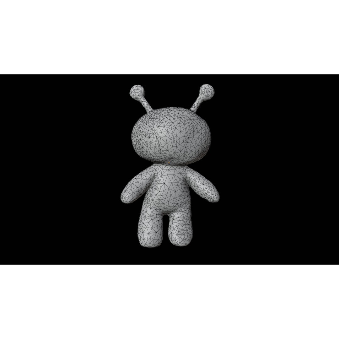 Alien Plush 3D Model – Low Poly Game Asset, PBR Textures, FBX