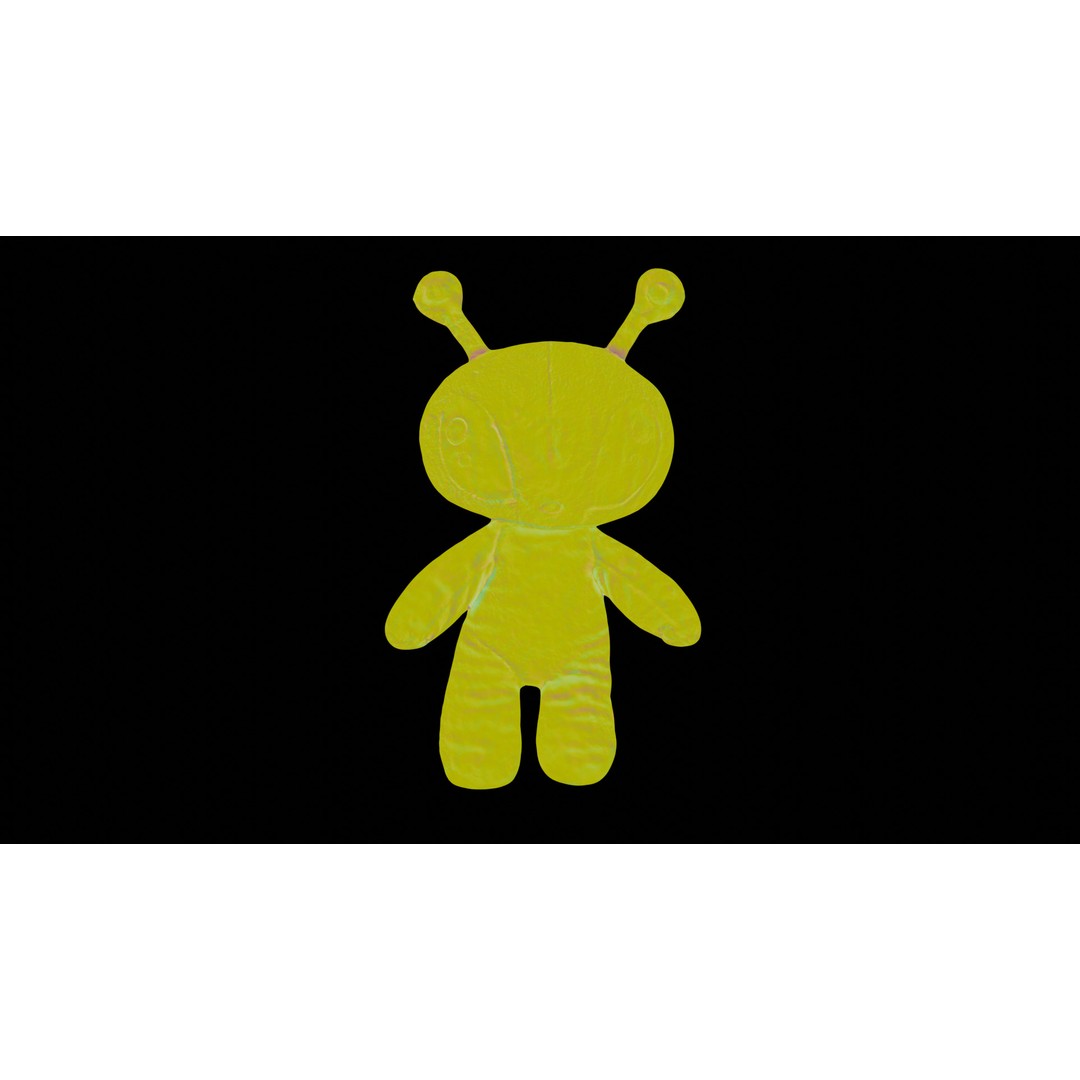 Alien Plush 3D Model – Low Poly Game Asset, PBR Textures, FBX - View 11