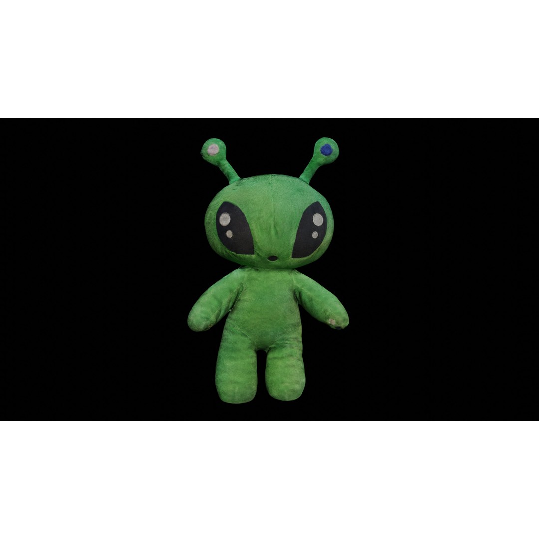 Alien Plush 3D Model – Low Poly Game Asset, PBR Textures, FBX - View 3