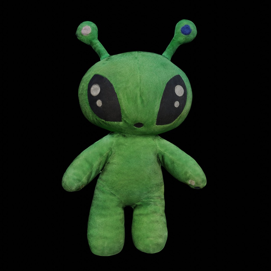 Alien Plush 3D Model – Low Poly Game Asset, PBR Textures, FBX - View 4