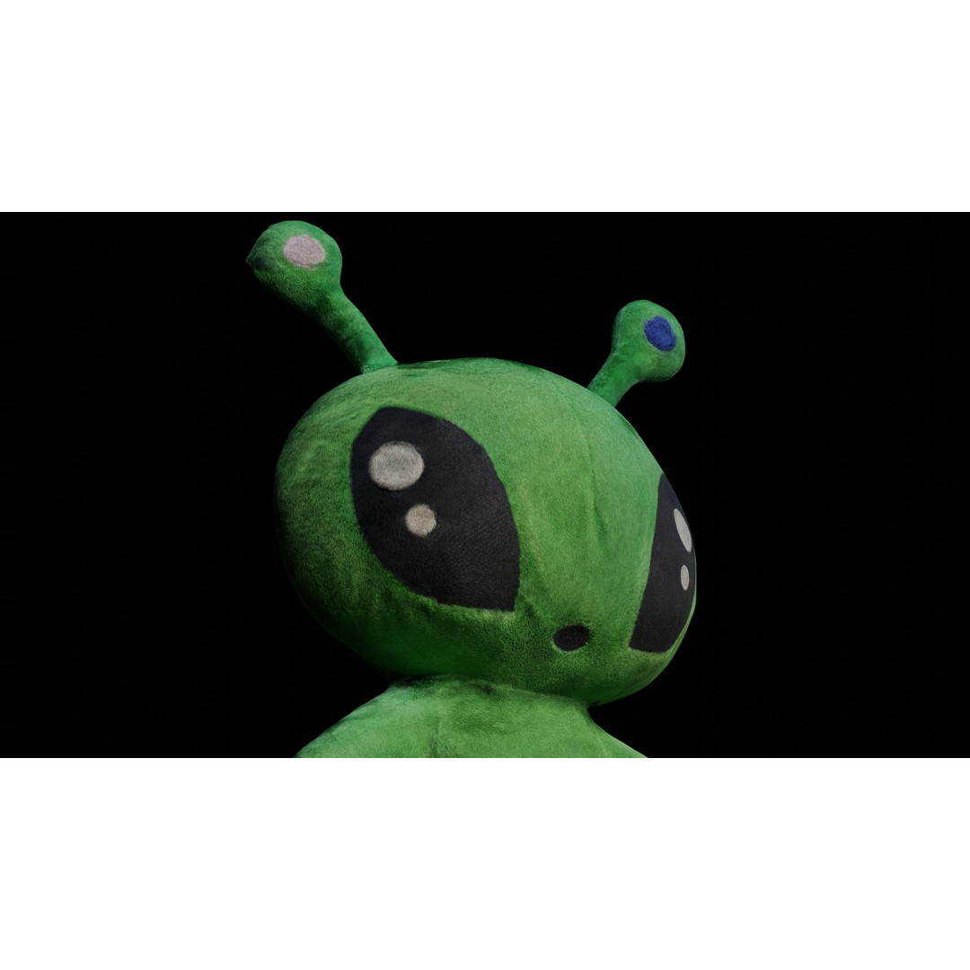 Alien Plush 3D Model – Low Poly Game Asset, PBR Textures, FBX - View 5