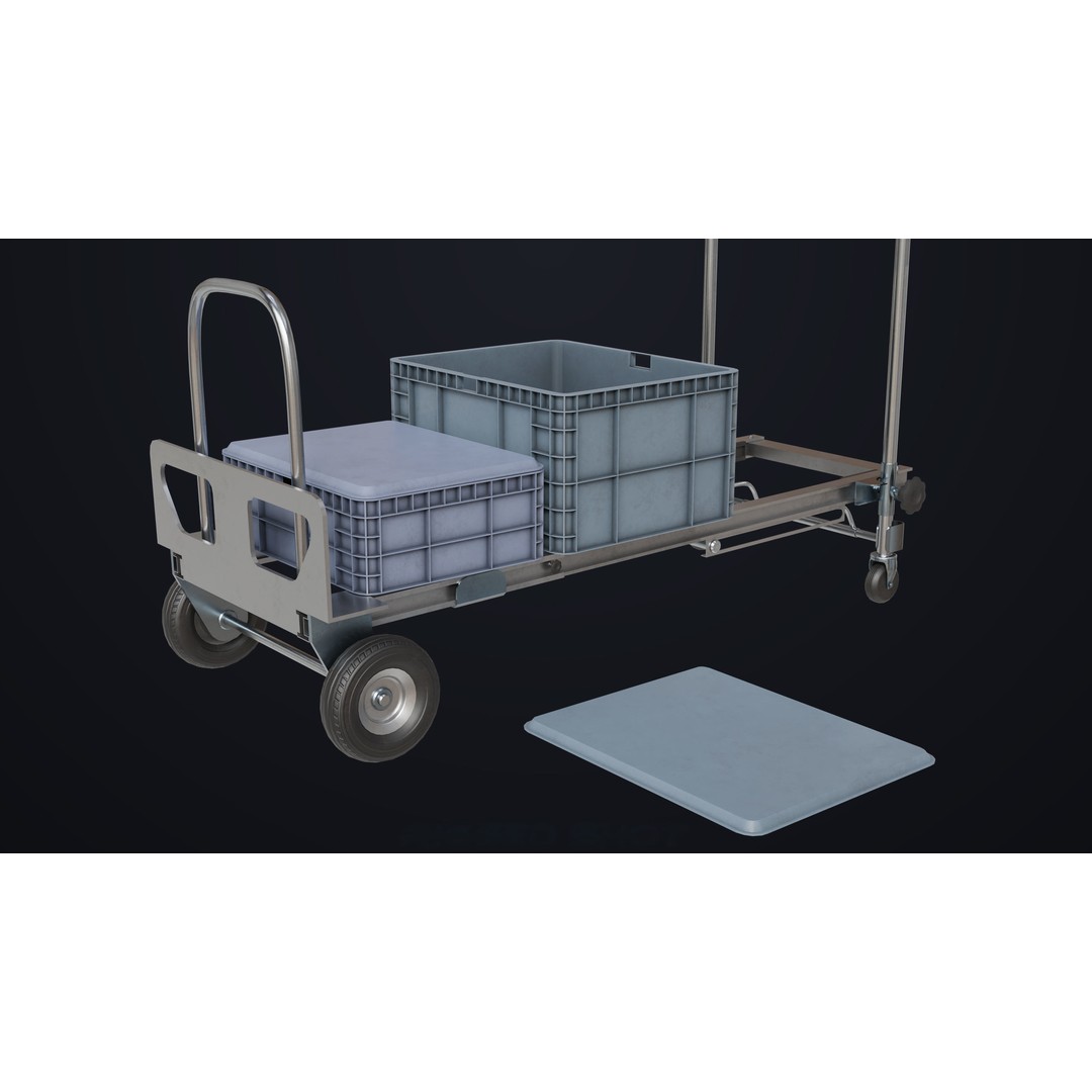 Convertible Hand Truck 3D Model – Low Poly PBR Game Asset, FBX - View 14