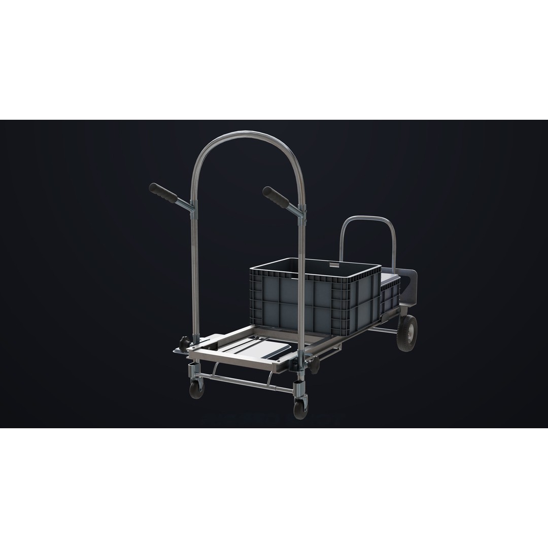 Convertible Hand Truck 3D Model – Low Poly PBR Game Asset, FBX - View 17