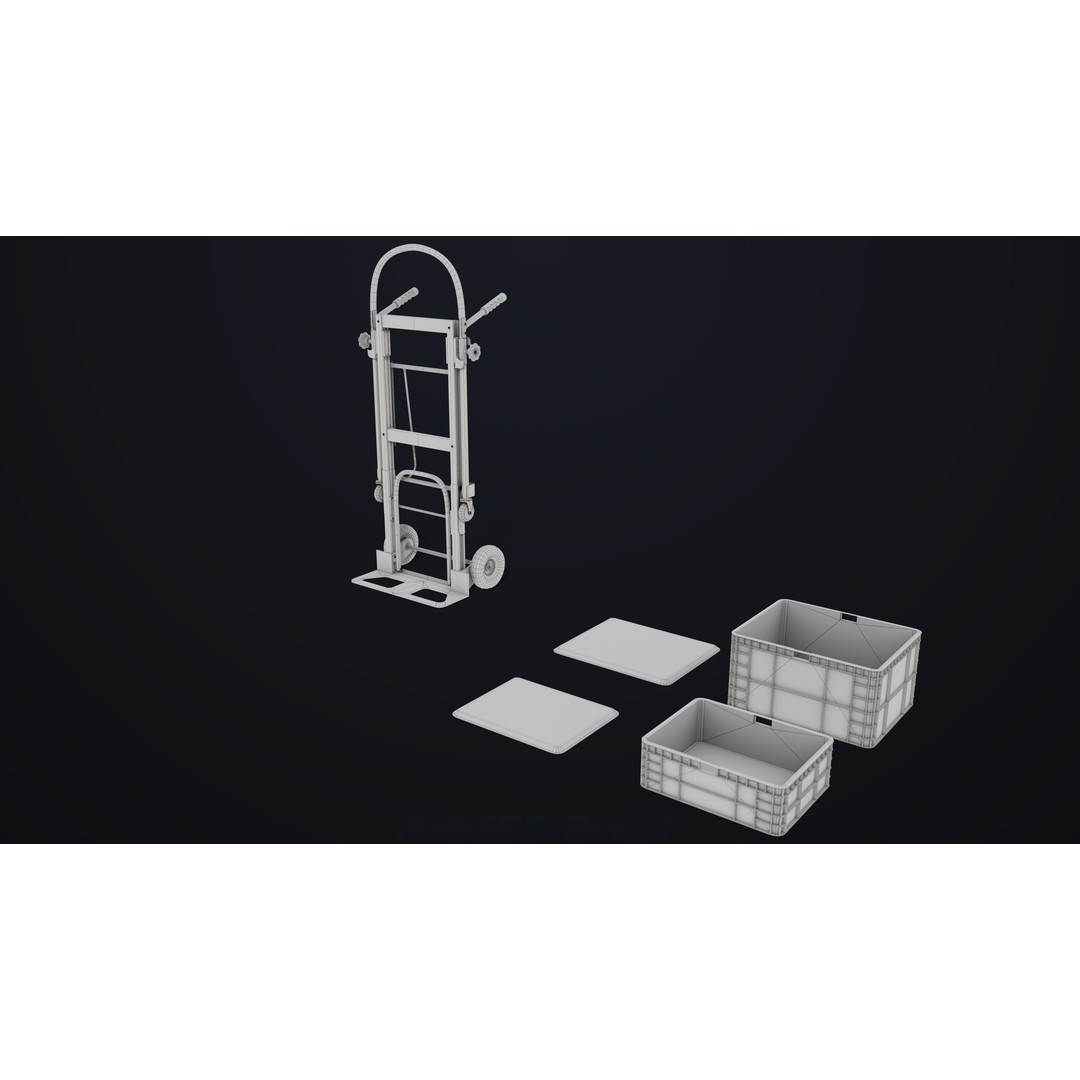 Convertible Hand Truck 3D Model – Low Poly PBR Game Asset, FBX - View 18