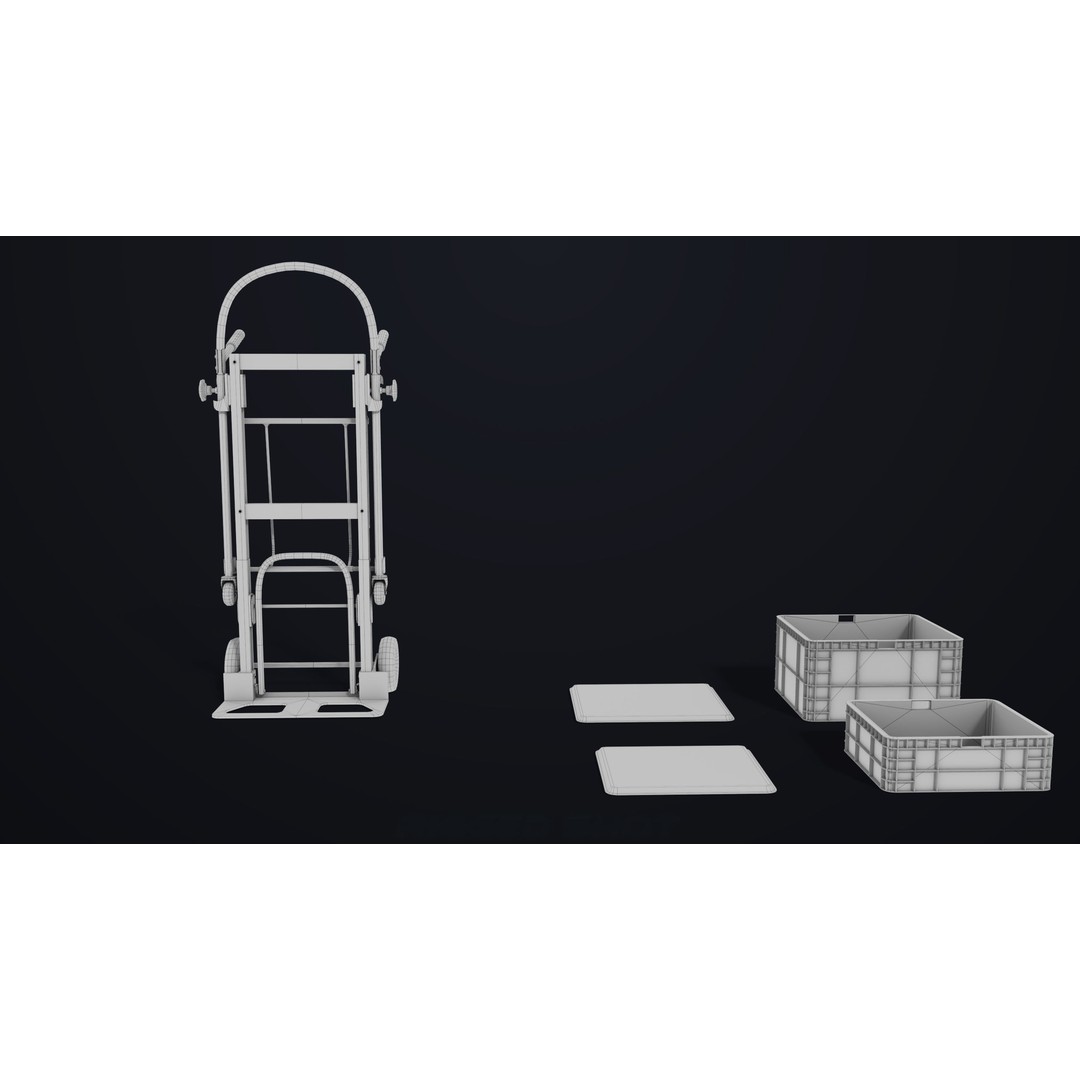 Convertible Hand Truck 3D Model – Low Poly PBR Game Asset, FBX - View 19