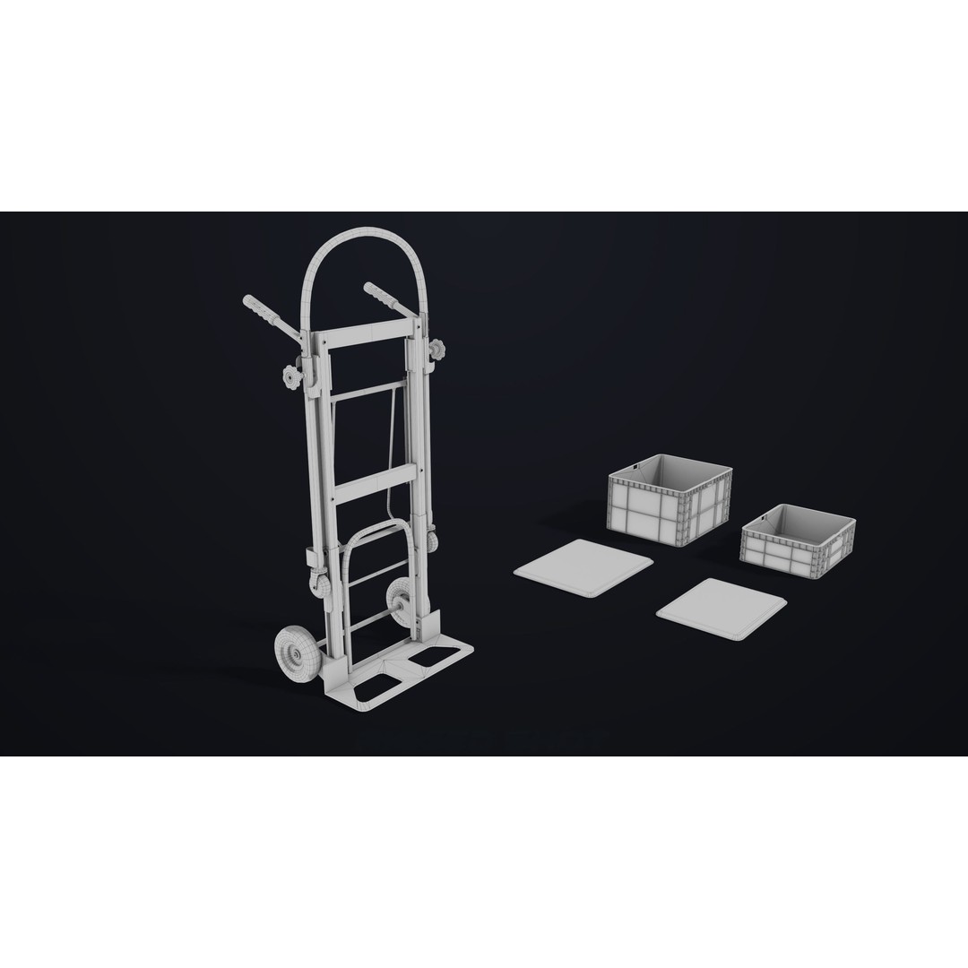 Convertible Hand Truck 3D Model – Low Poly PBR Game Asset, FBX - View 20