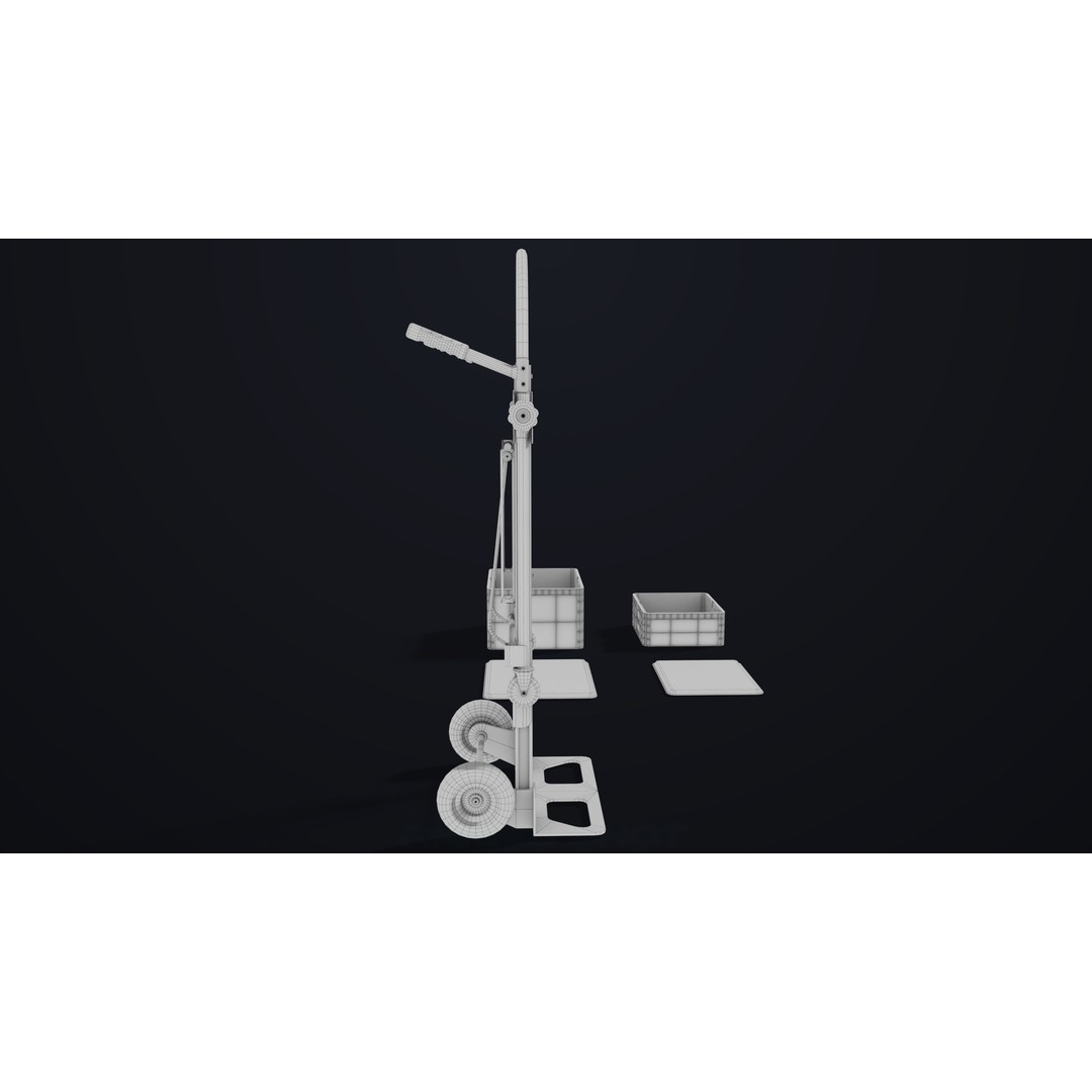 Convertible Hand Truck 3D Model – Low Poly PBR Game Asset, FBX - View 21