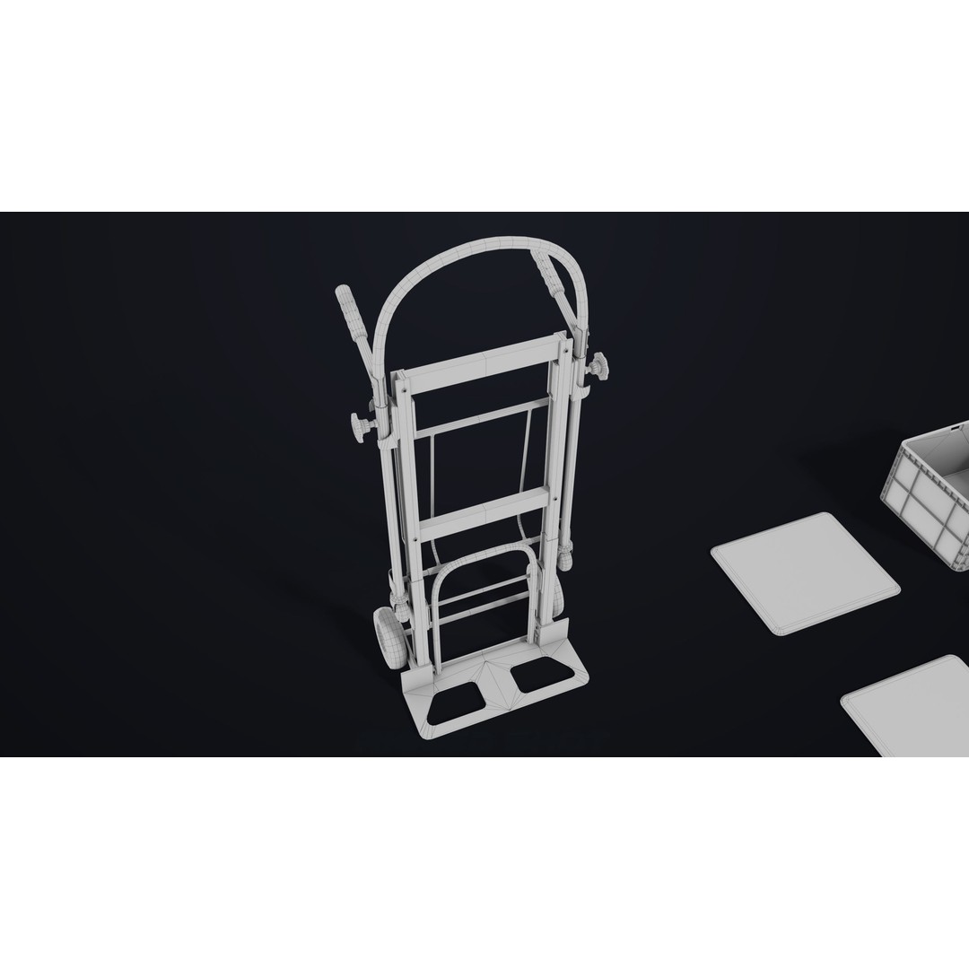Convertible Hand Truck 3D Model – Low Poly PBR Game Asset, FBX - View 25