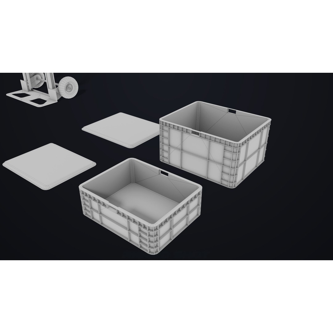 Convertible Hand Truck 3D Model – Low Poly PBR Game Asset, FBX - View 28