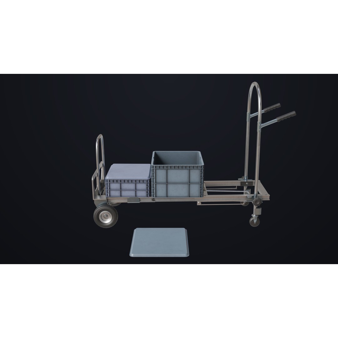 Convertible Hand Truck 3D Model – Low Poly PBR Game Asset, FBX - View 3