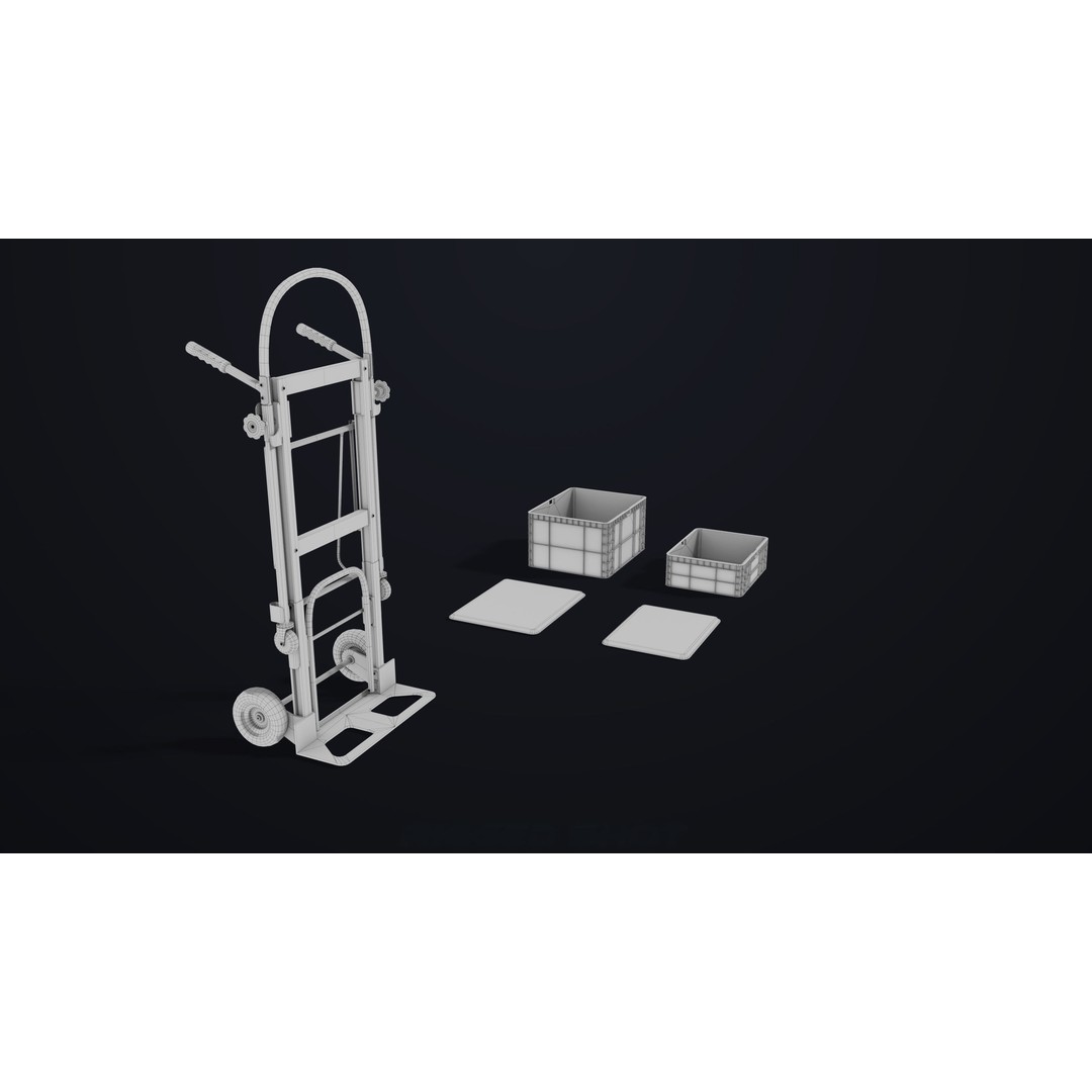Convertible Hand Truck 3D Model – Low Poly PBR Game Asset, FBX - View 30
