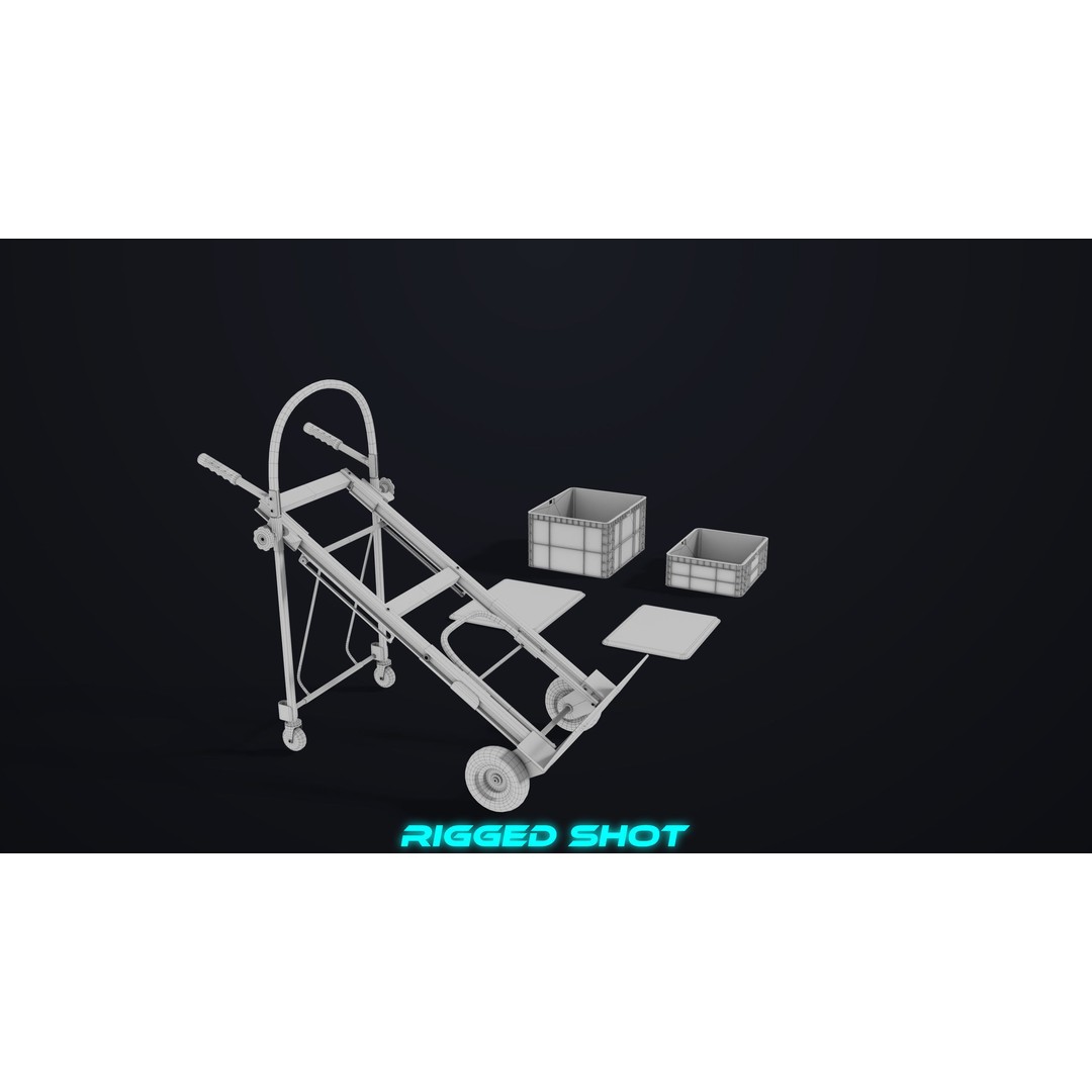 Convertible Hand Truck 3D Model – Low Poly PBR Game Asset, FBX - View 31