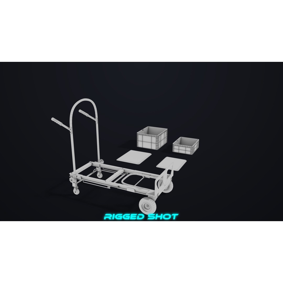 Convertible Hand Truck 3D Model – Low Poly PBR Game Asset, FBX - View 32
