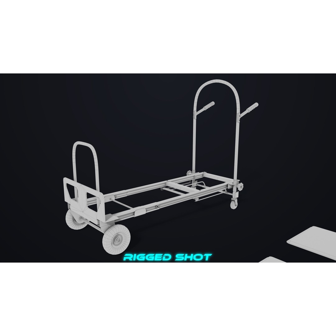 Convertible Hand Truck 3D Model – Low Poly PBR Game Asset, FBX - View 37