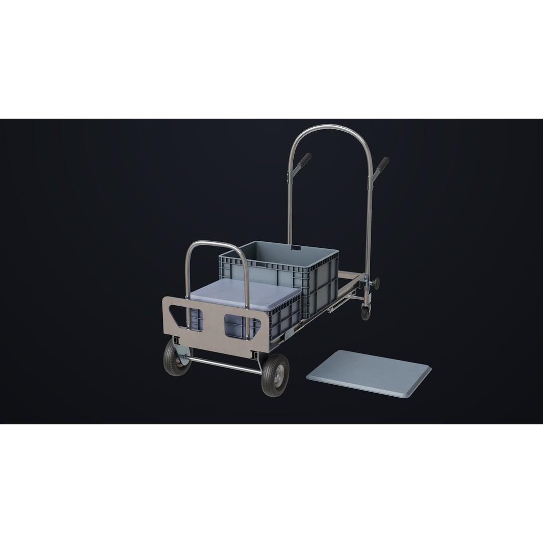 Convertible Hand Truck 3D Model – Low Poly PBR Game Asset, FBX - View 4