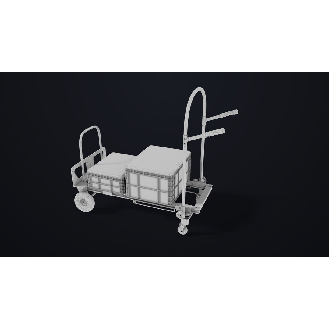 Convertible Hand Truck 3D Model – Low Poly PBR Game Asset, FBX - View 42