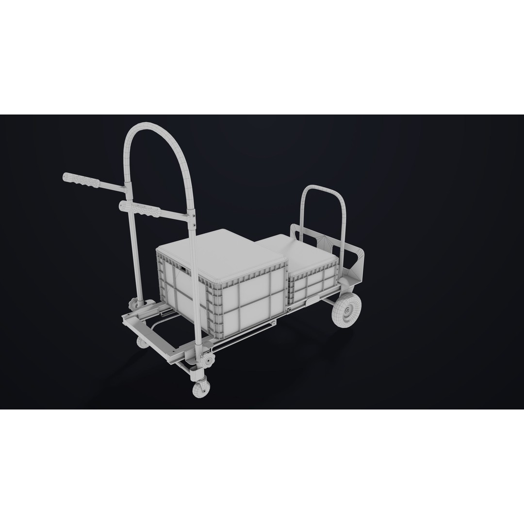 Convertible Hand Truck 3D Model – Low Poly PBR Game Asset, FBX - View 43
