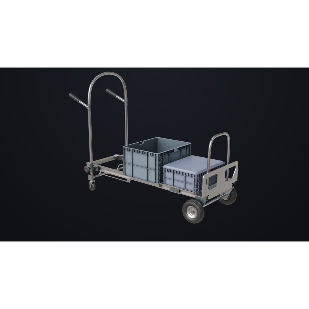 Convertible Hand Truck 3D Model – Low Poly PBR Game Asset, FBX - View 5
