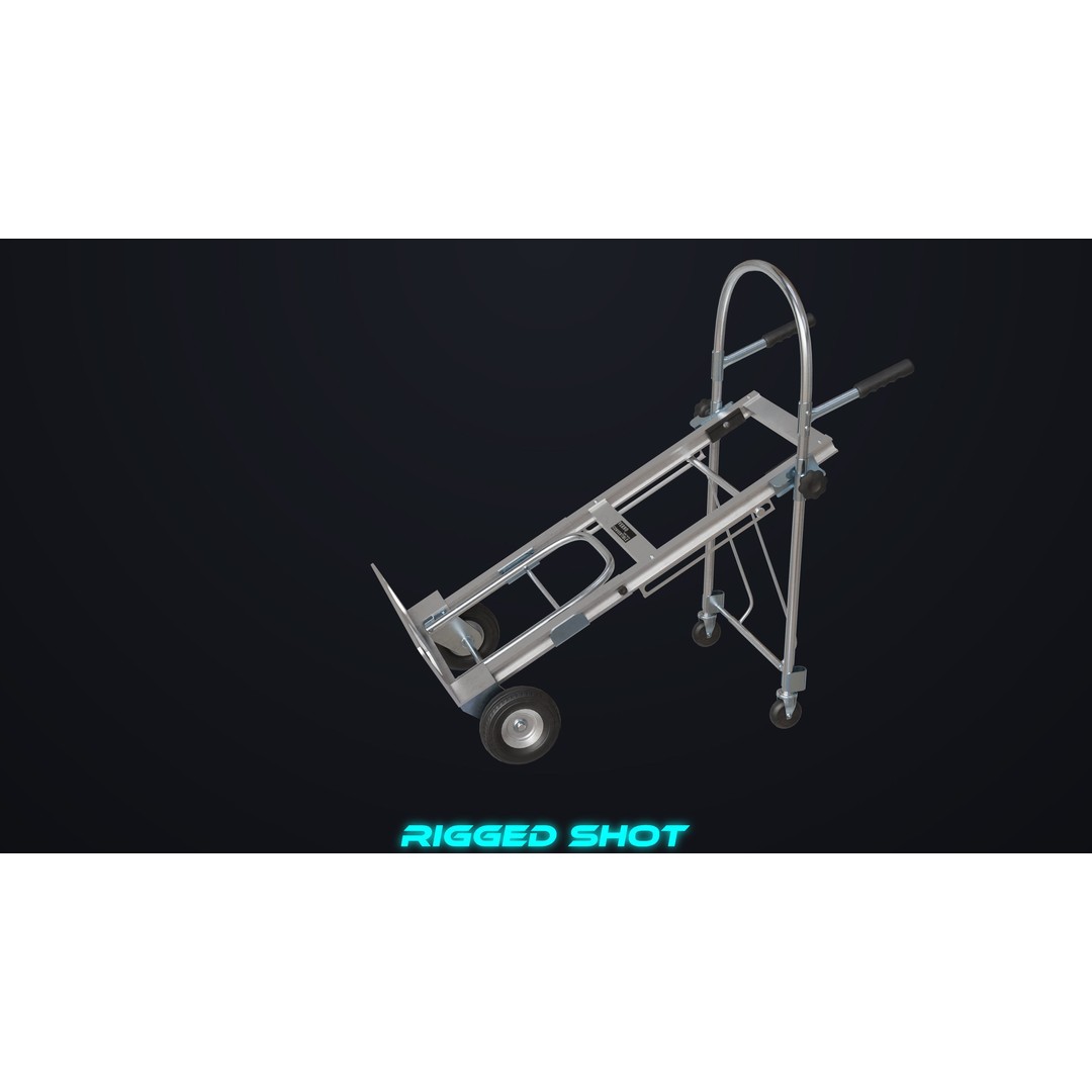 Convertible Hand Truck 3D Model – Low Poly PBR Game Asset, FBX - View 7