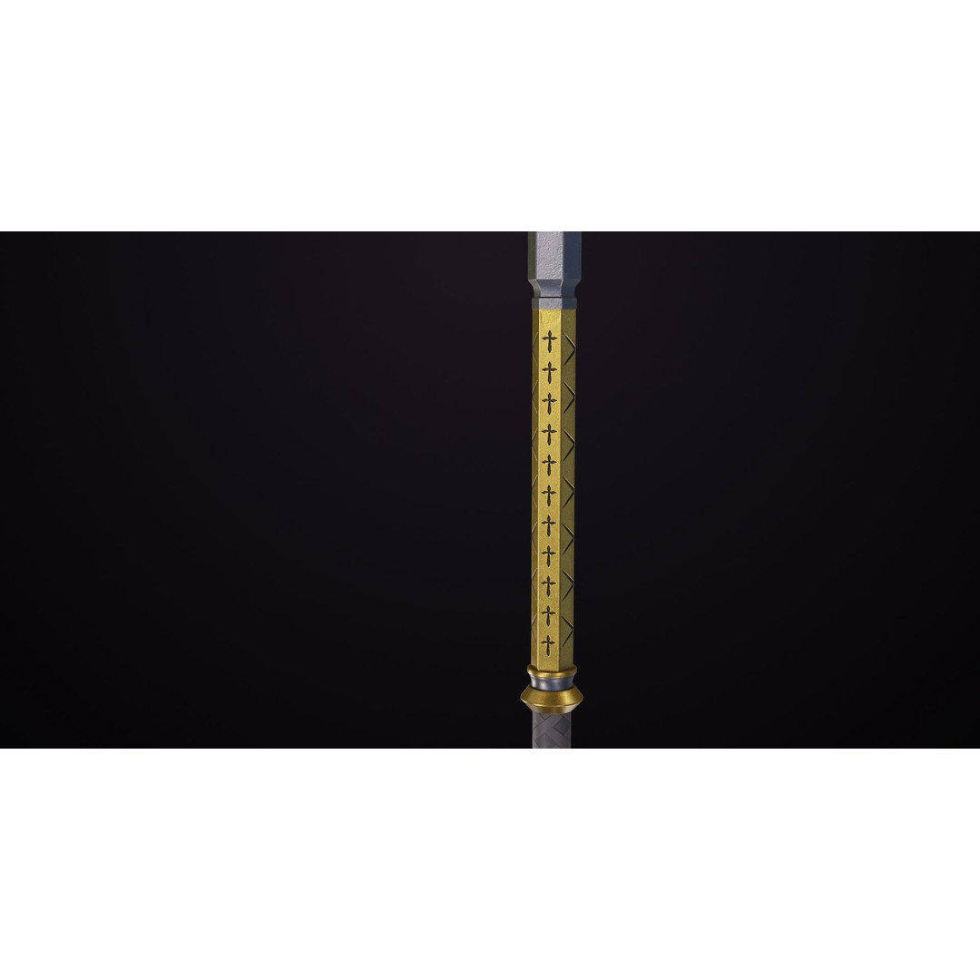 Battle Hammer 3D Model – Low Poly PBR Weapon for Games, FBX - View 13