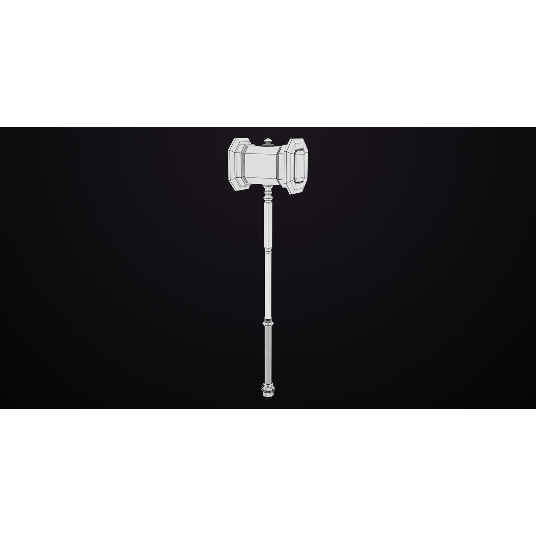 Battle Hammer 3D Model – Low Poly PBR Weapon for Games, FBX - View 18