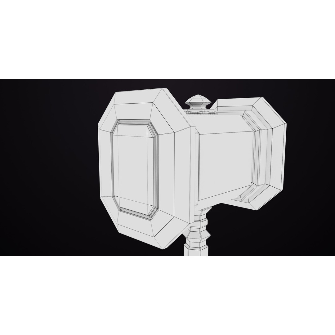 Battle Hammer 3D Model – Low Poly PBR Weapon for Games, FBX - View 20