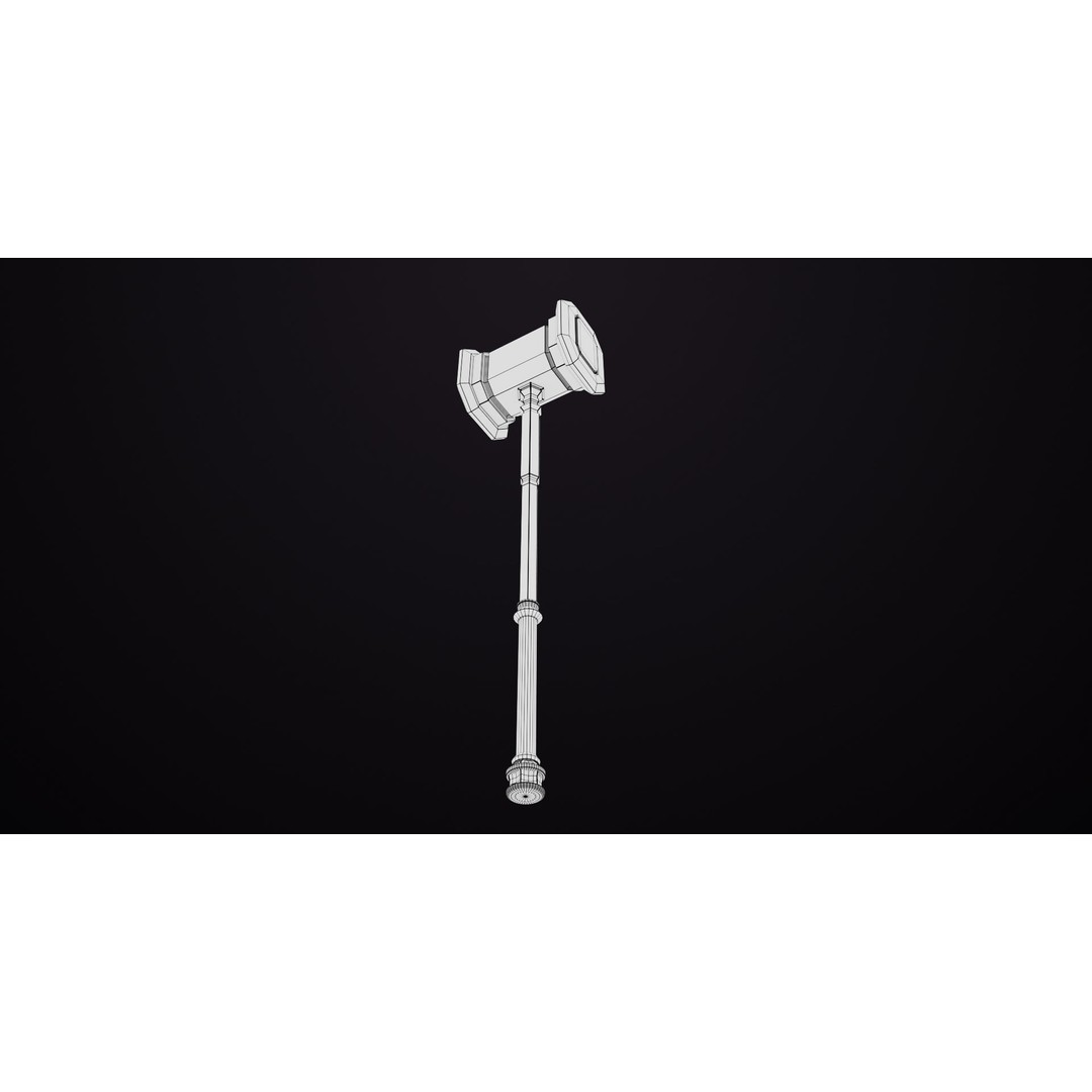 Battle Hammer 3D Model – Low Poly PBR Weapon for Games, FBX - View 23
