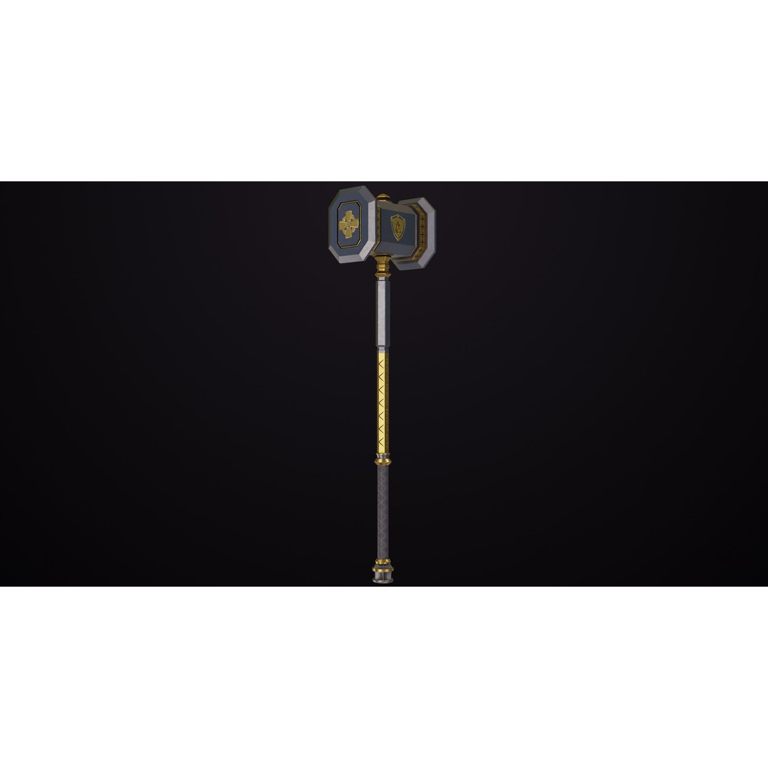 Battle Hammer 3D Model – Low Poly PBR Weapon for Games, FBX - View 5
