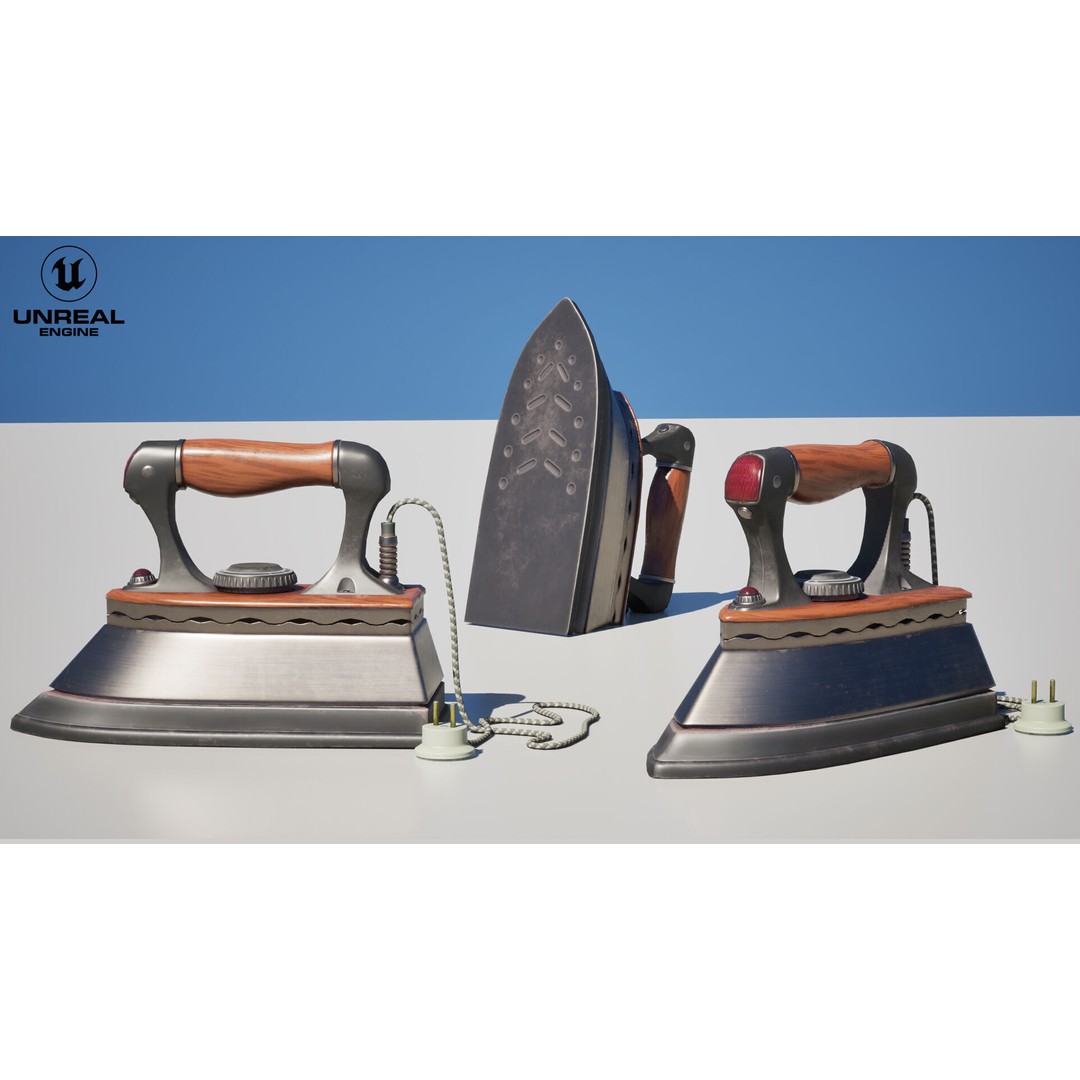 Iron Steam Vintage 3D Model – Low Poly Game Asset, PBR Textures, FBX - View 12