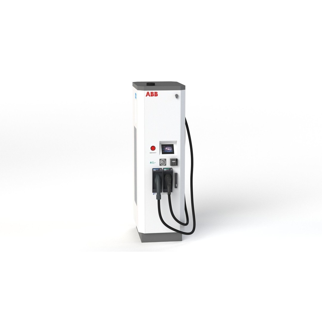 ABB Terra 53 EV Charging Station 3D Model – High Poly PBR Asset, FBX, OBJ