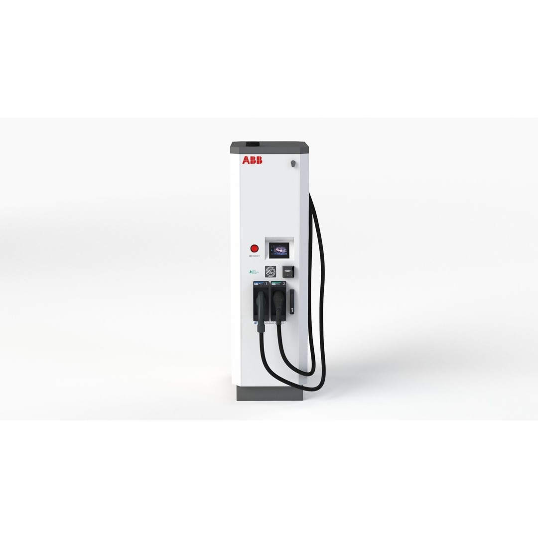 ABB Terra 53 EV Charging Station 3D Model – High Poly PBR Asset, FBX, OBJ - View 15