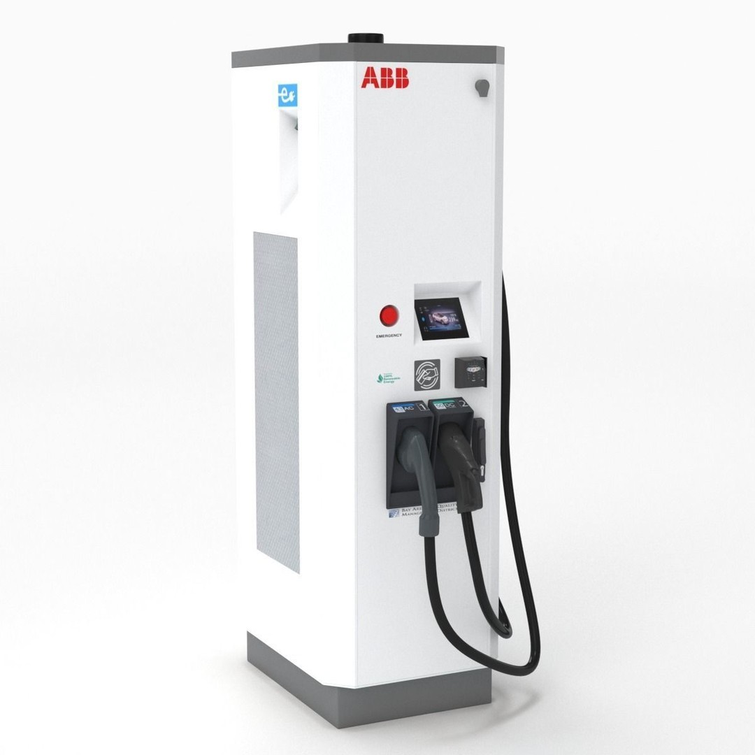 ABB Terra 53 EV Charging Station 3D Model – High Poly PBR Asset, FBX, OBJ - View 17