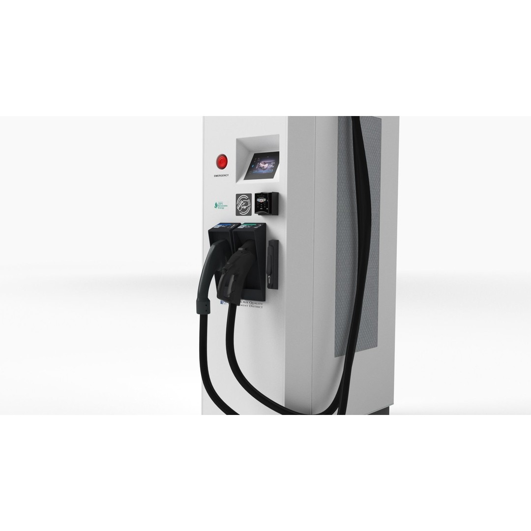 ABB Terra 53 EV Charging Station 3D Model – High Poly PBR Asset, FBX, OBJ - View 3